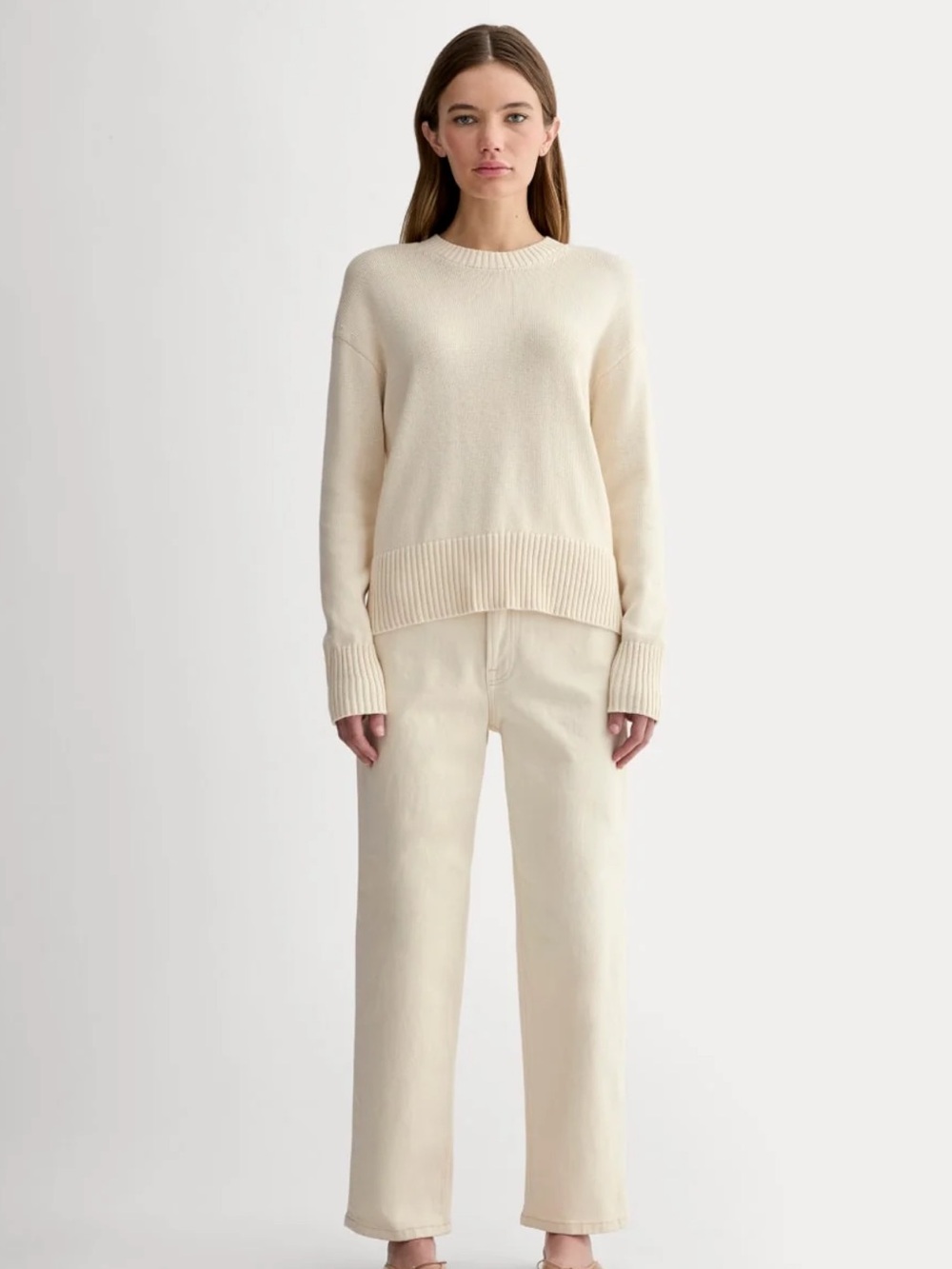 EVERLANE THE COTTON HONEYCOMB SQUARE CREW - Picture 3 of 11